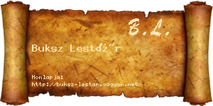 Buksz Lestár névjegykártya